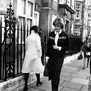 Lady Diana Spencer leaving her flat in Kensington, London. 12th November 1980