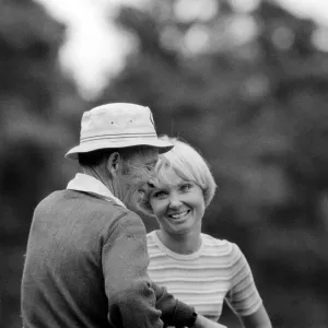 Lady golfer Susan Downer playing with Bing Crosby August 1976 Lady golfer Susan Downer playing with Bing Crosby August 1976