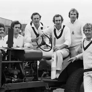 The Lancashire cricket team at a press day at Old Trafford Manchester