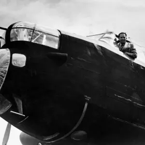 A Lancaster aircraft flown across the Atlantic to show the flag