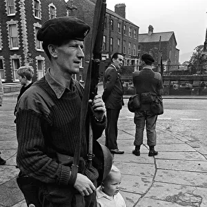 Lance corporal Ken Armin of the 2nd Battalion Light Infantry on duty in Belfast with his