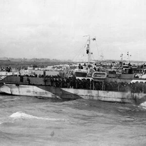 Landing craft infantry of the 9th Canadian Infantry prior to their landing on Juno beach