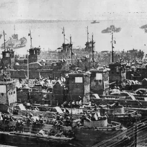Le navi da sbarco cariche di truppe mentre inizia l'invasione delle Nazioni Unite della Sicilia. Le navi da sbarco cariche di truppe mentre inizia l'invasione delle Nazioni Unite della Sicilia.