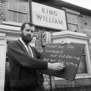 1972 Print of King William pub blackboard