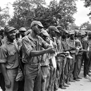 A large group of Biafran soldier seen here during the conlifct A large group of Biafran soldier seen here during the conlifct