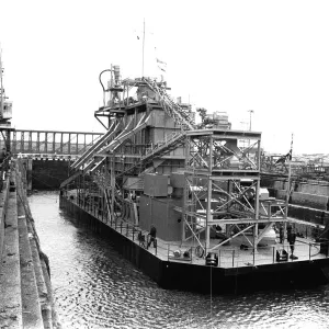 The launch of dredger Marinex at Blyth port, Northumberland 1 July 1970 The launch of dredger Marinex at Blyth port, Northumberland 1 July 1970