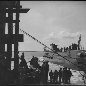 Print of HMS Teredo launch at Barrow in Furness