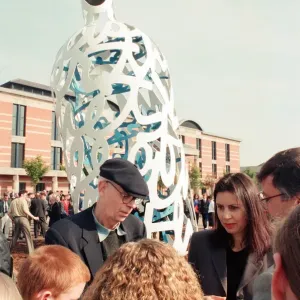 The launch of the sculpture Bottle of Notes, a piece of public art by Claes The launch of the sculpture Bottle of Notes, a piece of public art by Claes