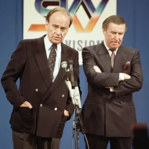 The launch of Sky TV. Rupert Murdoch and Andrew Neil. 5th February 1989 The launch of Sky TV. Rupert Murdoch and Andrew Neil. 5th February 1989