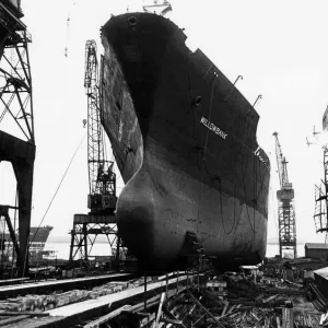 Launching of the container ship Willowbank, last ship on order, at Smiths Dock Launching of the container ship Willowbank, last ship on order, at Smiths Dock
