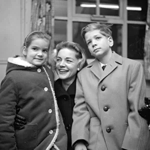 Lauren Bacall with her children January 1959