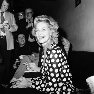 Lauren Bacall at a press conference for the London production of the American musical