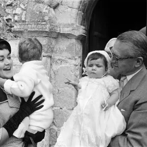 Laurence Olivier and Joan Plowright at Tamsin's Christening Print 1963 Laurence Olivier and Joan Plowright at Tamsin's Christening Print 1963