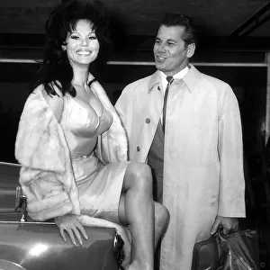 Laya Raki Actress, May 1965 and husband Ron Randell at London Airport