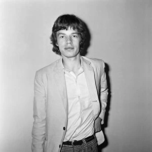 Lead singer of the Rolling Stones pop group Mick Jagger pictured at Rediffusion
