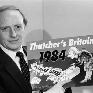 Print of a 1984 photograph showing Neil Kinnock