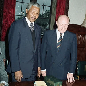 Leader of the Labour party Neil Kinnock meets Nelson Mandela. 4th July 1990