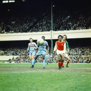League Division one match at Highbury Stadium. Arsenal 2 v West Ham 1 League Division one match at Highbury Stadium. Arsenal 2 v West Ham 1