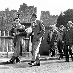 Led by Richard Butler, the Duke of Northumberlands piper