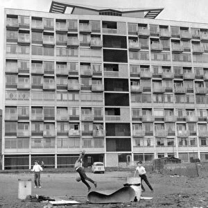 Leeds on the attack or is it Liverpool? Coventry youngsters beneath a 10-storey Yardley