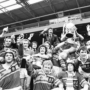 The Leeds RLFC seen here celebrating their 14 - 12 victory over St Helens in the Rugby