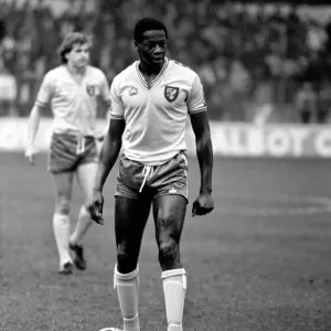 Leeds United 1 v. Norwich City 0. Division One Football. Justin Fashanu Leeds United 1 v. Norwich City 0. Division One Football. Justin Fashanu