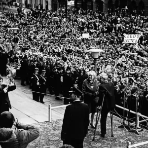 Leeds United Civic Reception. Captain Billy Bremner holds the Championship Trophy Leeds United Civic Reception. Captain Billy Bremner holds the Championship Trophy