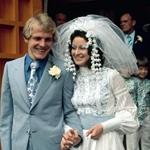 Leeds United footballer Terry Yorath pictured with his new bride Christine Kay shortly