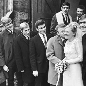 Leeds United player Terry Cooper on his wedding day with his bride Rosemary Boulton