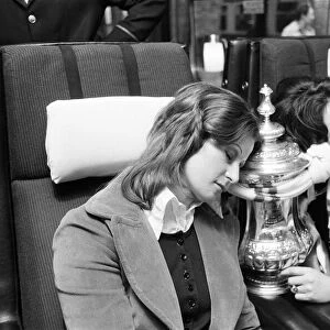 Leeds United United win the FA Cup. Players wives Christine Yorath