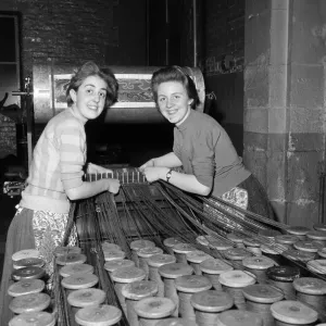Left, Dorothy Davenport aged 16 and Elaine Roberts aged 15 at Crossleys factory Left, Dorothy Davenport aged 16 and Elaine Roberts aged 15 at Crossleys factory