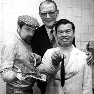 (left to right) Customer Dave Booth, Tung-Wai Li and customer Eddie Kellier witha a