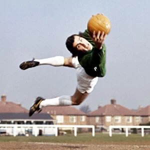 Leicester City goalkeeper Peter Shilton in training May 1973