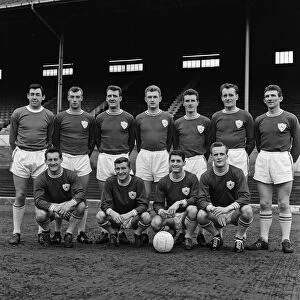 Leicester City team pose for a group photograph. Back row left to right