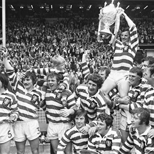 Leigh RLFC seen here celebrating their 24 - 7 victory over Leeds at the Rugby League Cup