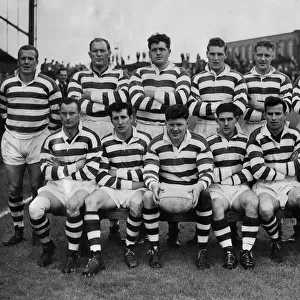 Leigh Rugby League club team group Left to right: Back row: Holden. Owen. Robinson