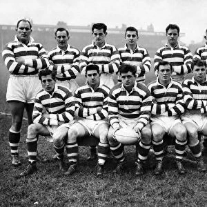 Leigh Rugby League team group. Left to right- Back row: Owen, Kindon, Hosking, Fisher