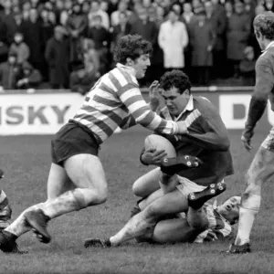 Leigh Prop Forward Chisnall Tackled by Oldham Forwards. Print Leigh Prop Forward Chisnall Tackled by Oldham Forwards. Print