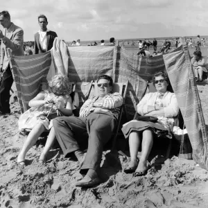 The Lemm Family at Blackpool Beach, 6th August 1961 Print