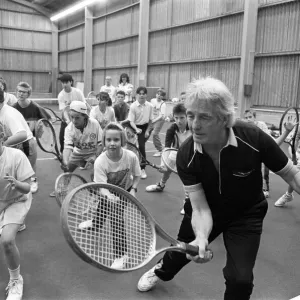 Len Heppell Print - Tennis Clinic 1991