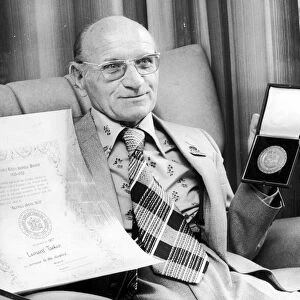 Len Tasker Disability campaigner and sportsman with his Coventry Jubilee Award