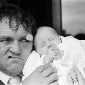Les Dawson with Baby Pamela Jane Christening Print Les Dawson with Baby Pamela Jane Christening Print