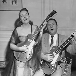 Les Paul singer, songwriter, guitarist & inventor pictured [performing with wife Mary