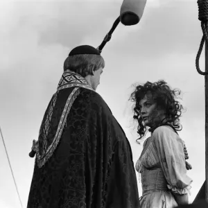 Lesley-Anne Down and Derek Jacobi on the set of The Hunchback of Notre Dame Print