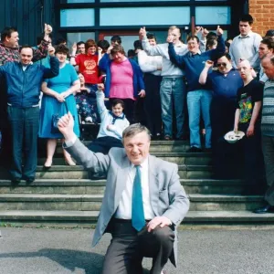 Bill Lewis celebrates his 30 years work with members of the Torrington Centre