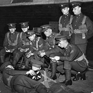 A Lewis gun party of the East Yorkshire regiment having a preliminary trial prior to