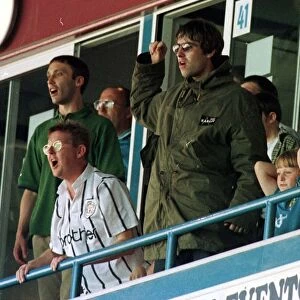 Liam Gallagher and Kevin Kennedy Maine Road August 1997 watch the Manchester City v