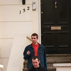 Liam Gallagher Lead Singer With The Pop Group Oasis Leaving His London Home With His
