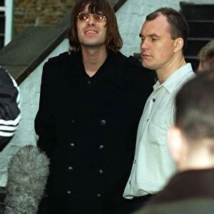 Liam Gallagher lead singer with the pop group Oasis leaves his St Johns Wood home for