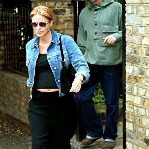 Liam Gallagher Oasis singer August 1999 and wife Patsy Kensit leaving his London
